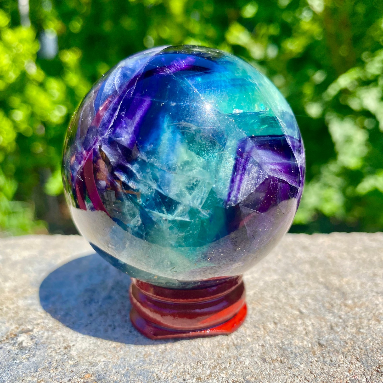 304G natural Green fluorite ball quartz crystal Sphere Reiki energy healing