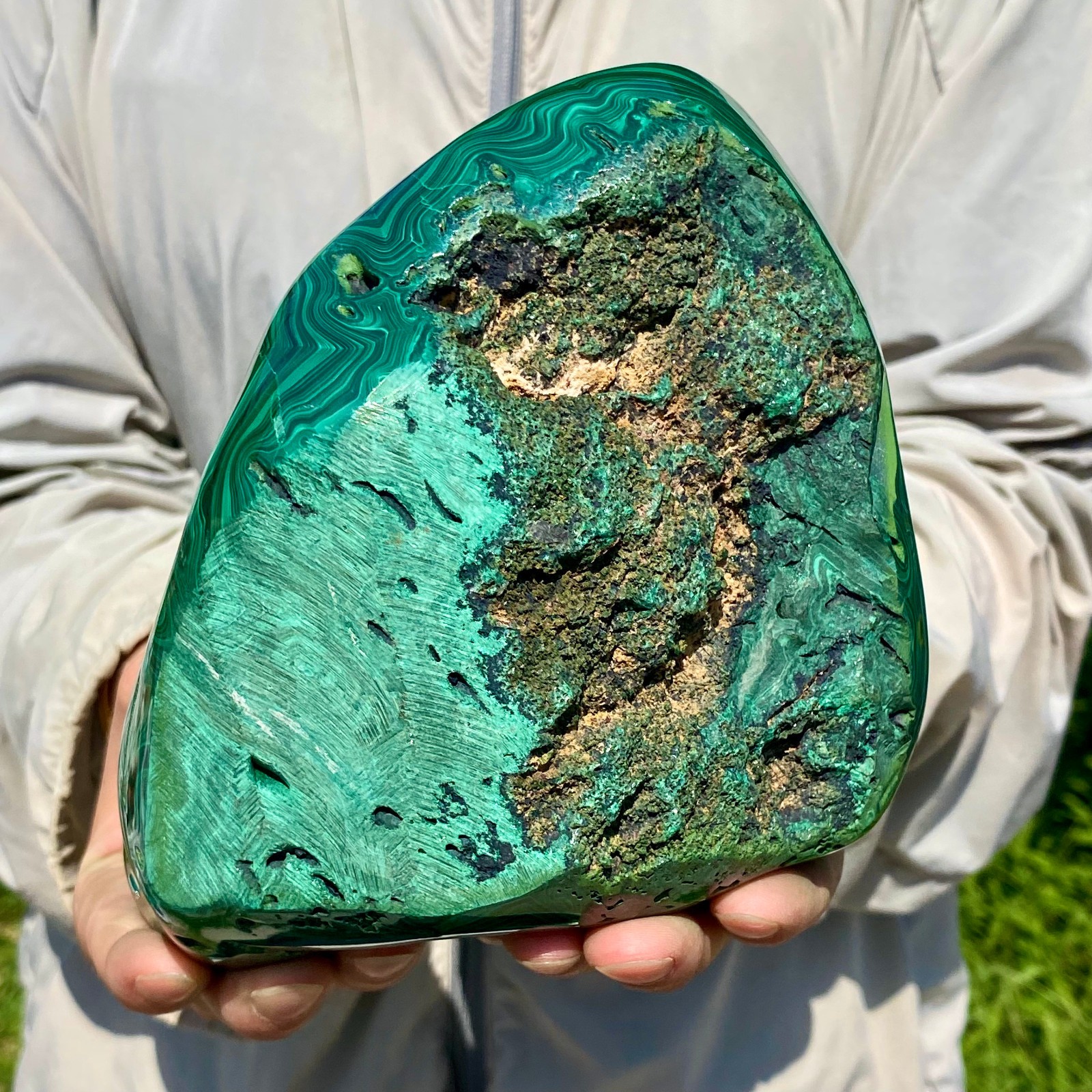 4.96LB TOP Natural Malachite crystal quartz Mineral specimen Reiki gem