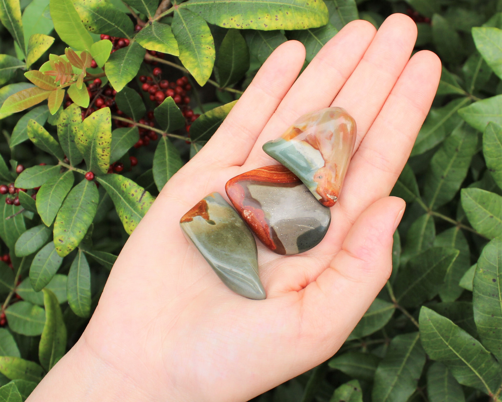 1/4 lb Bulk Lot Polychrome Jasper Tumbled Stones (Crystal Healing) 4 oz
