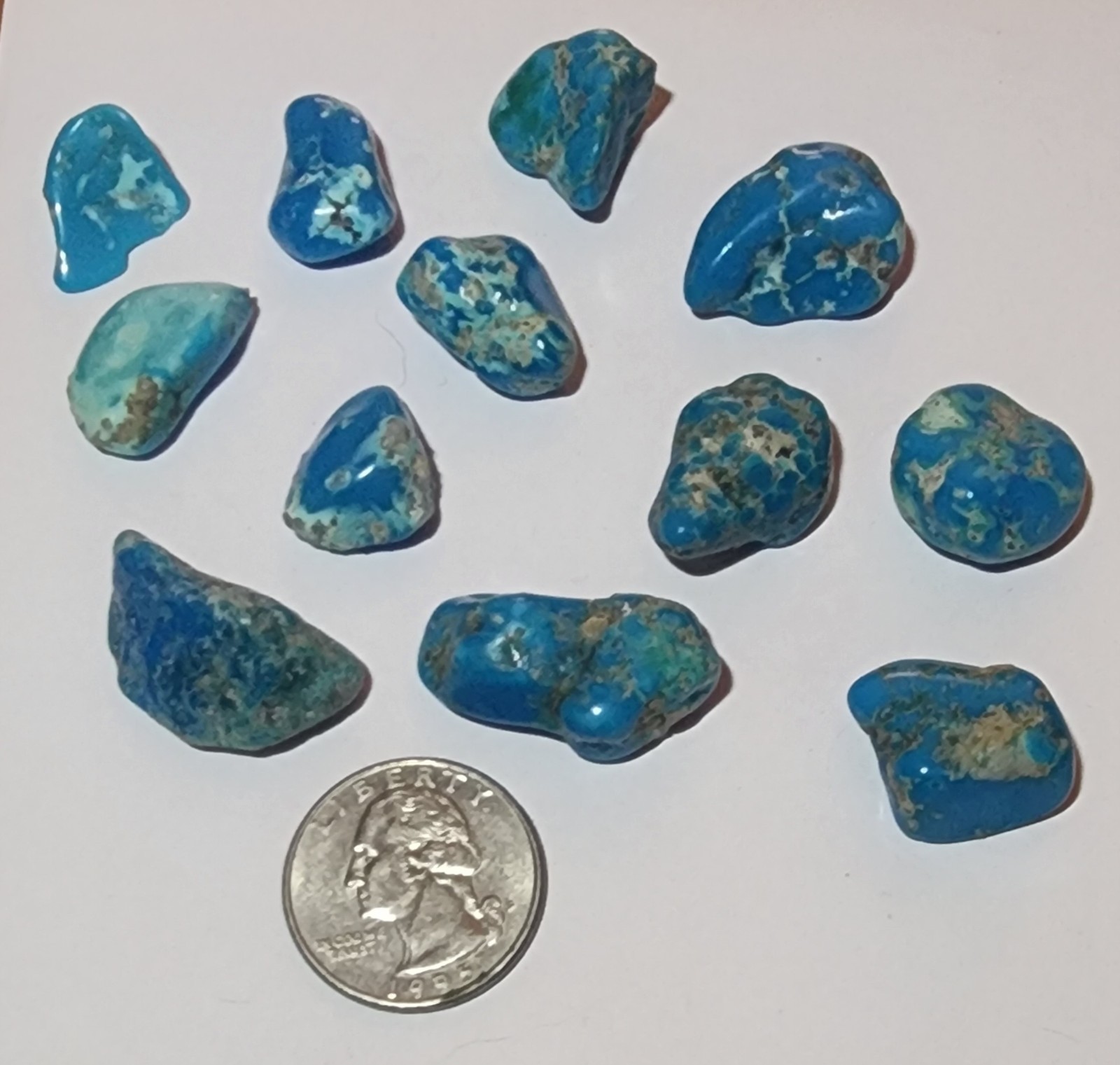 1/8th lb Stabilized Turquoise Stones, 55g/275ct Lots.