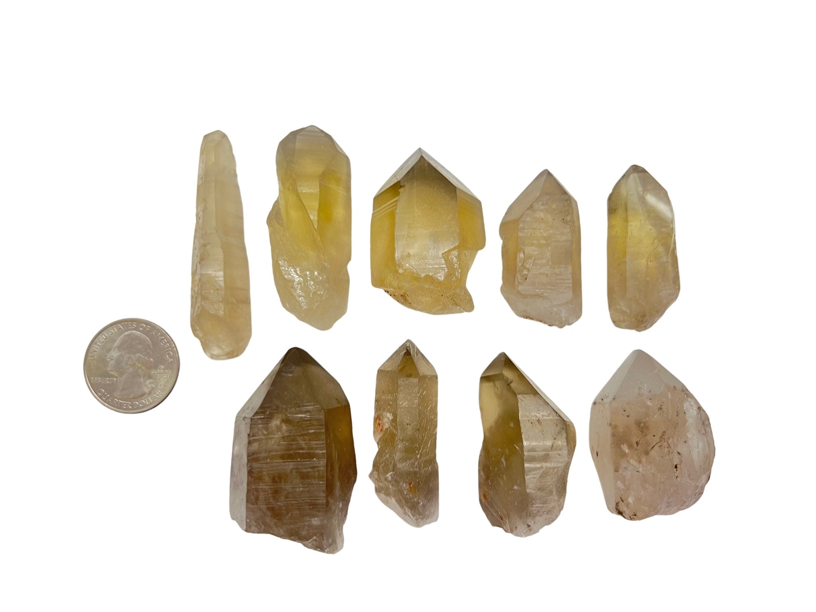Natural Citrine Lemurian Quartz Crystal Point, Natural Citrine from Brazil