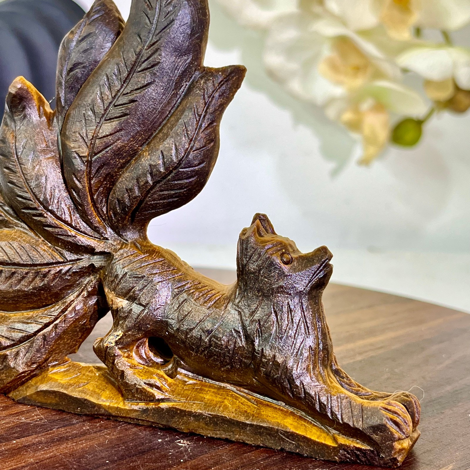 320G Natural tiger eye stone products, handmade carved and polished spiritual j