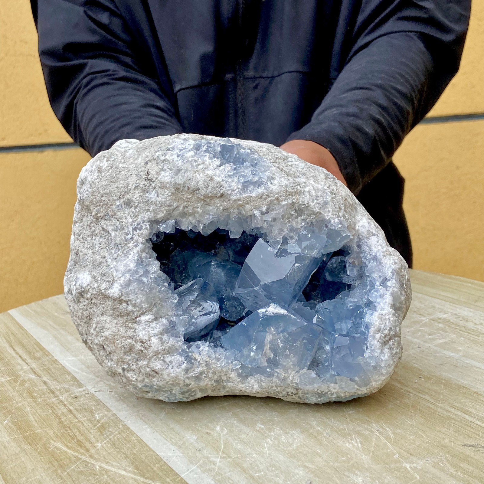 7.71LB Natural blue crystal cave quartz crystal cave mineral specimens