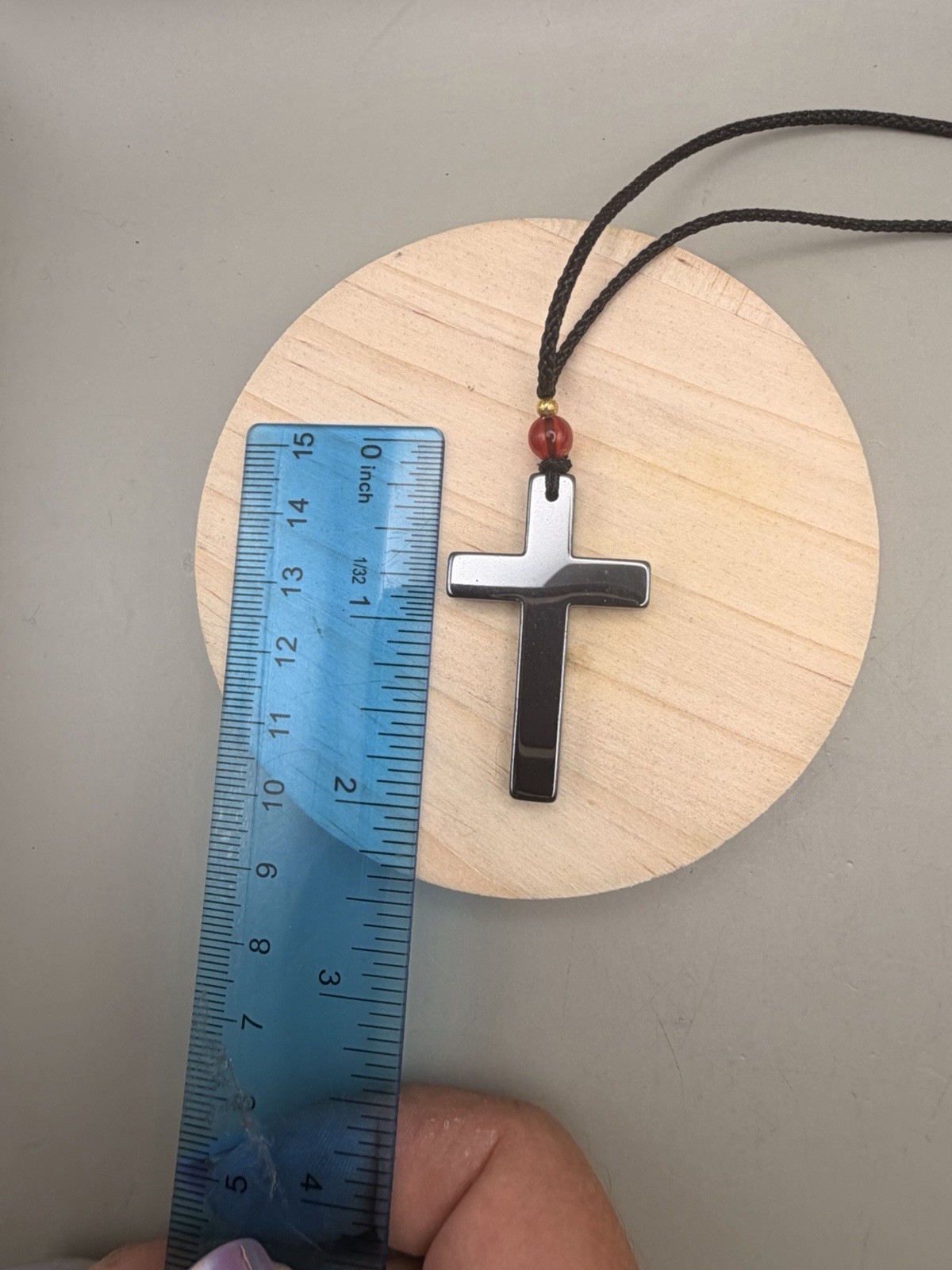 Simple Hematite Cross Cord Necklace Unisex And Adjustable Reiki Chakra Energy
