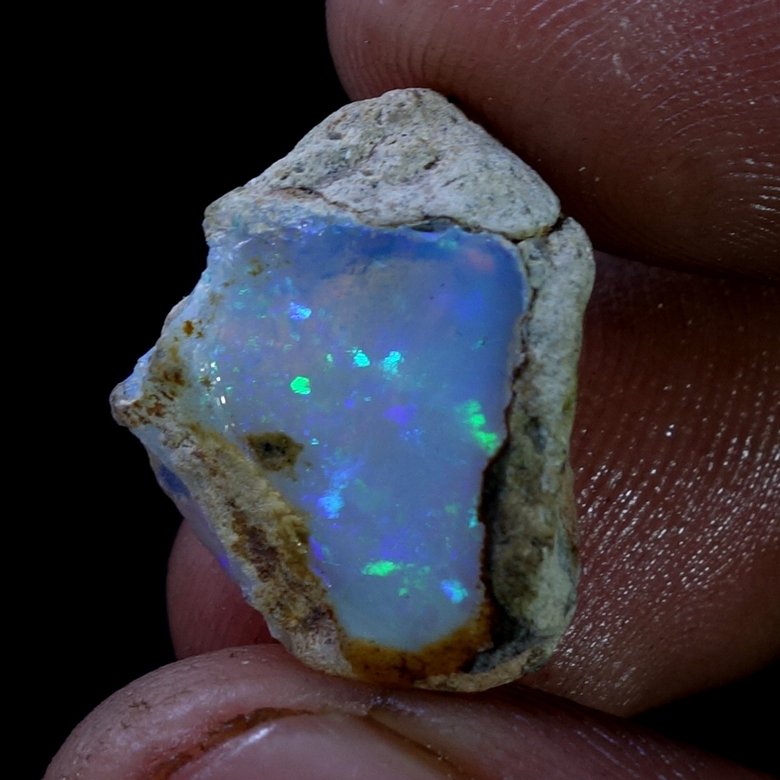AA+ Ethiopian Dry Opal Rough Entreated Welo Opal Multi Fire Color Flash 10.40Cts