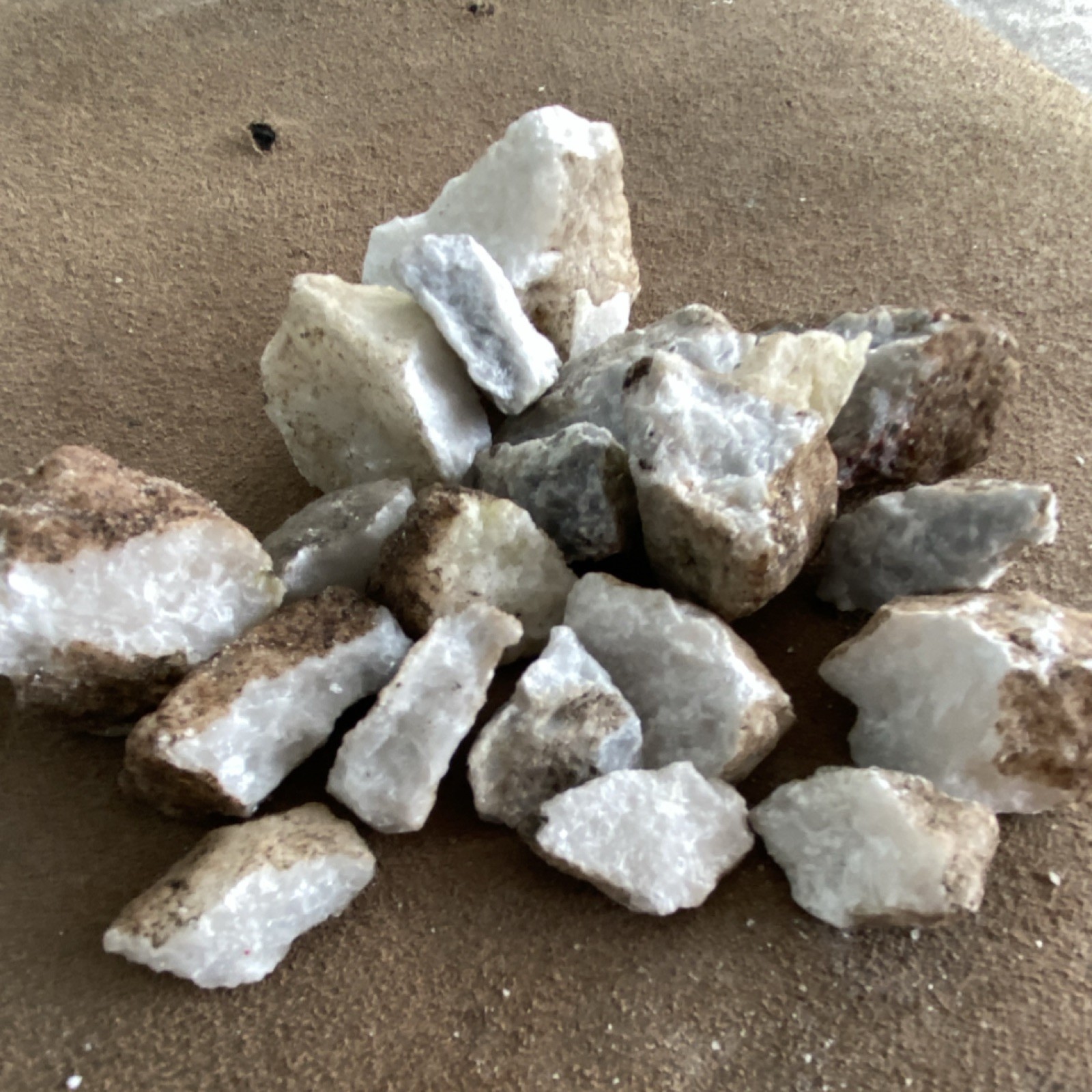 Natural Rough White and Brown Mineral Crystals Lot Assorted Collection Minerals