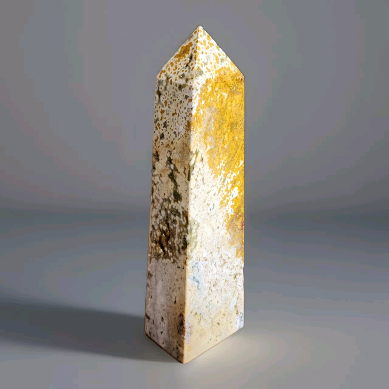 Large Natural Polished Druzy Ocean Jasper Tower Pillar 5.25″ – USA