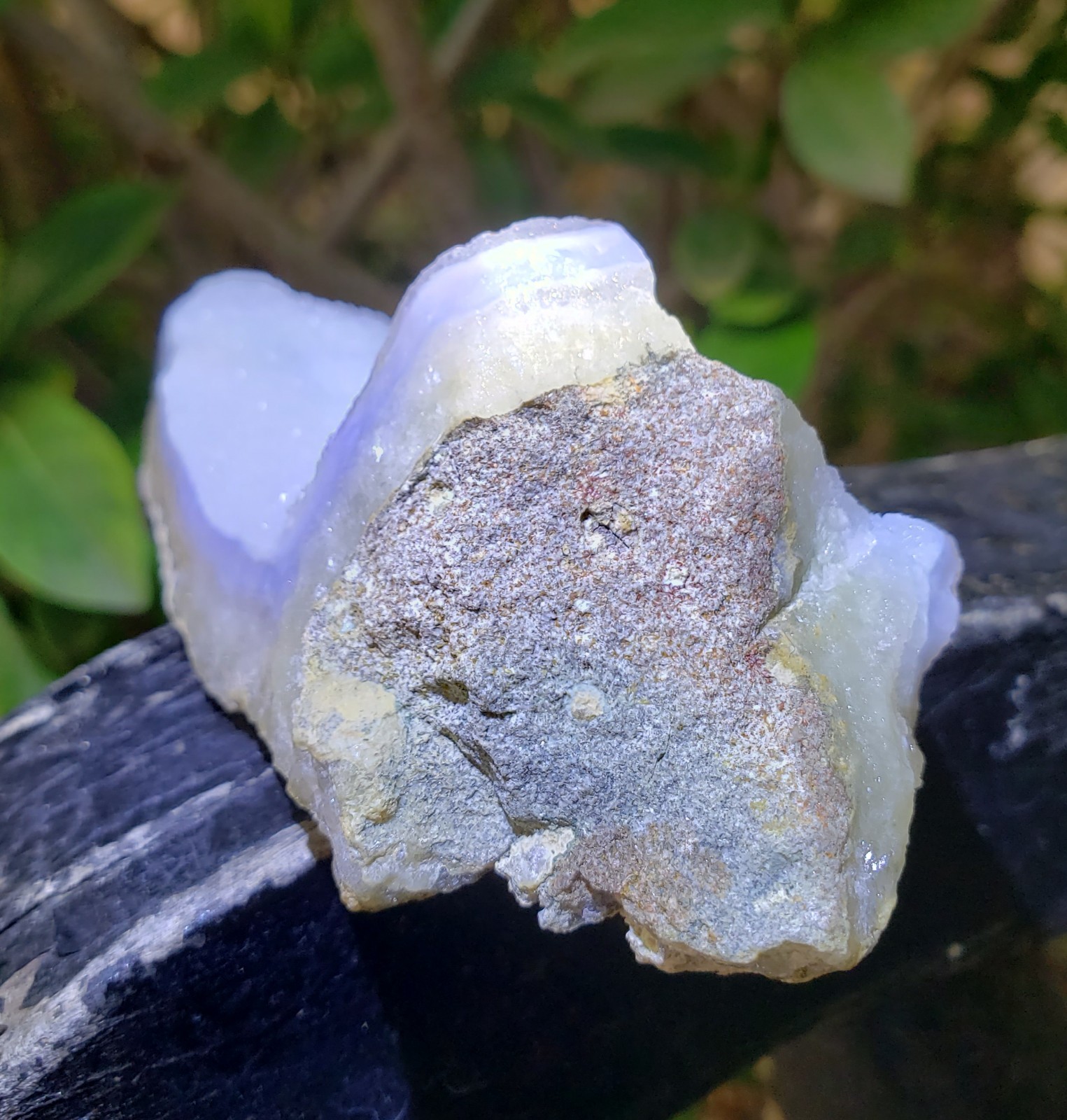 3.75″ Natural Blue Lace Agate with Banding Open Druzy Specimen, 93g or 3.3 oz