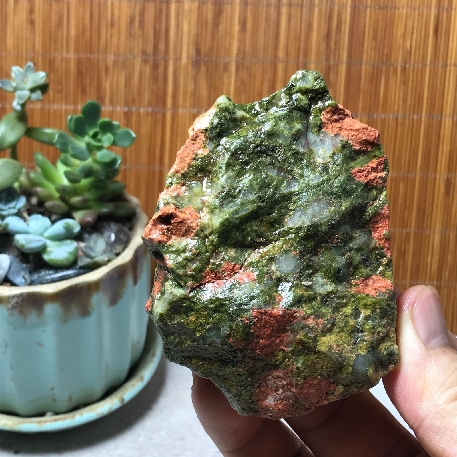 184g Natural Unakite Crystal gemstone Rough Mineral Specimen healing A6349