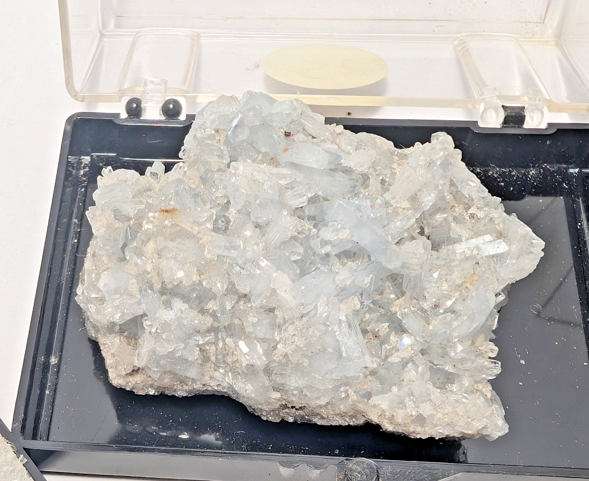 6 Piece Thumbnail Mineral Lot Celestite Vanadinite Bornite in Display Boxes
