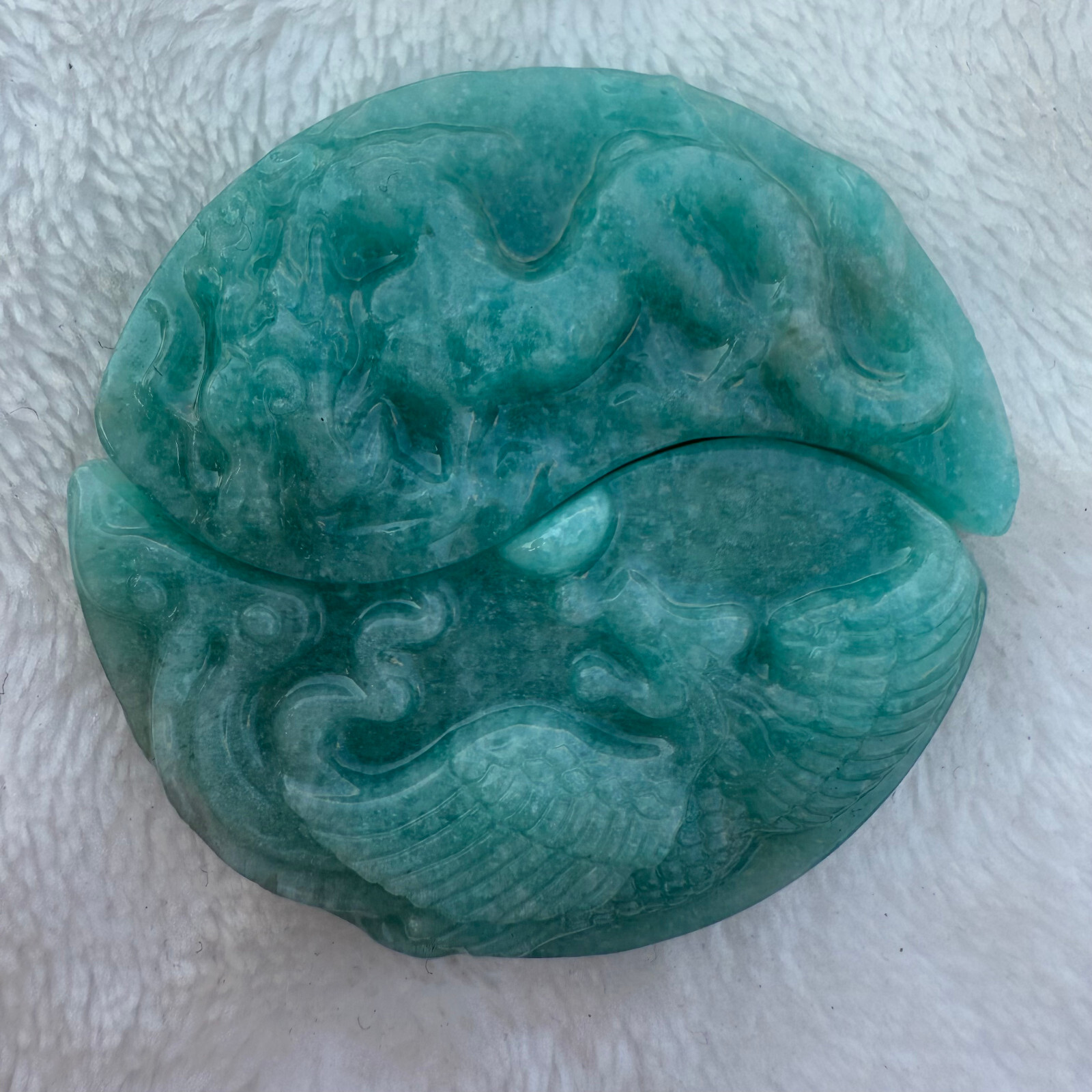 natural Amazonite A pair Dragon and phoenix quartz crystal heal Gift