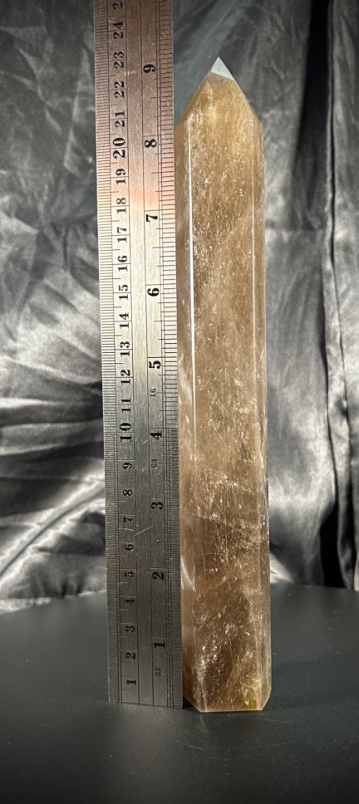 9.2″ Gold Rutile Smoky Quartz Tower 1lb 1.1oz (485 grams)