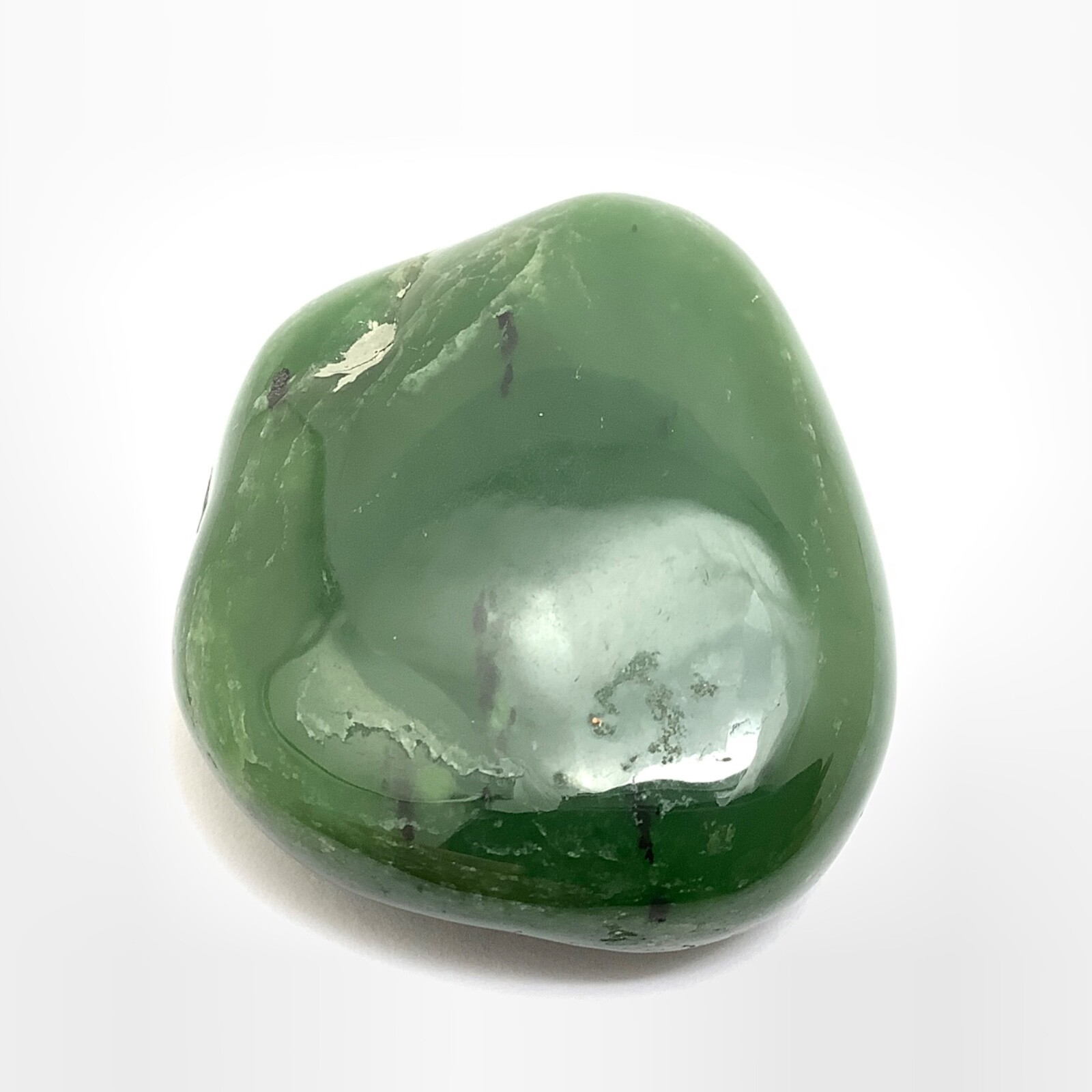 Siberian Jade Pebble Primo Green Polish Nephrite Jade Stone Specimen Siberia 35g