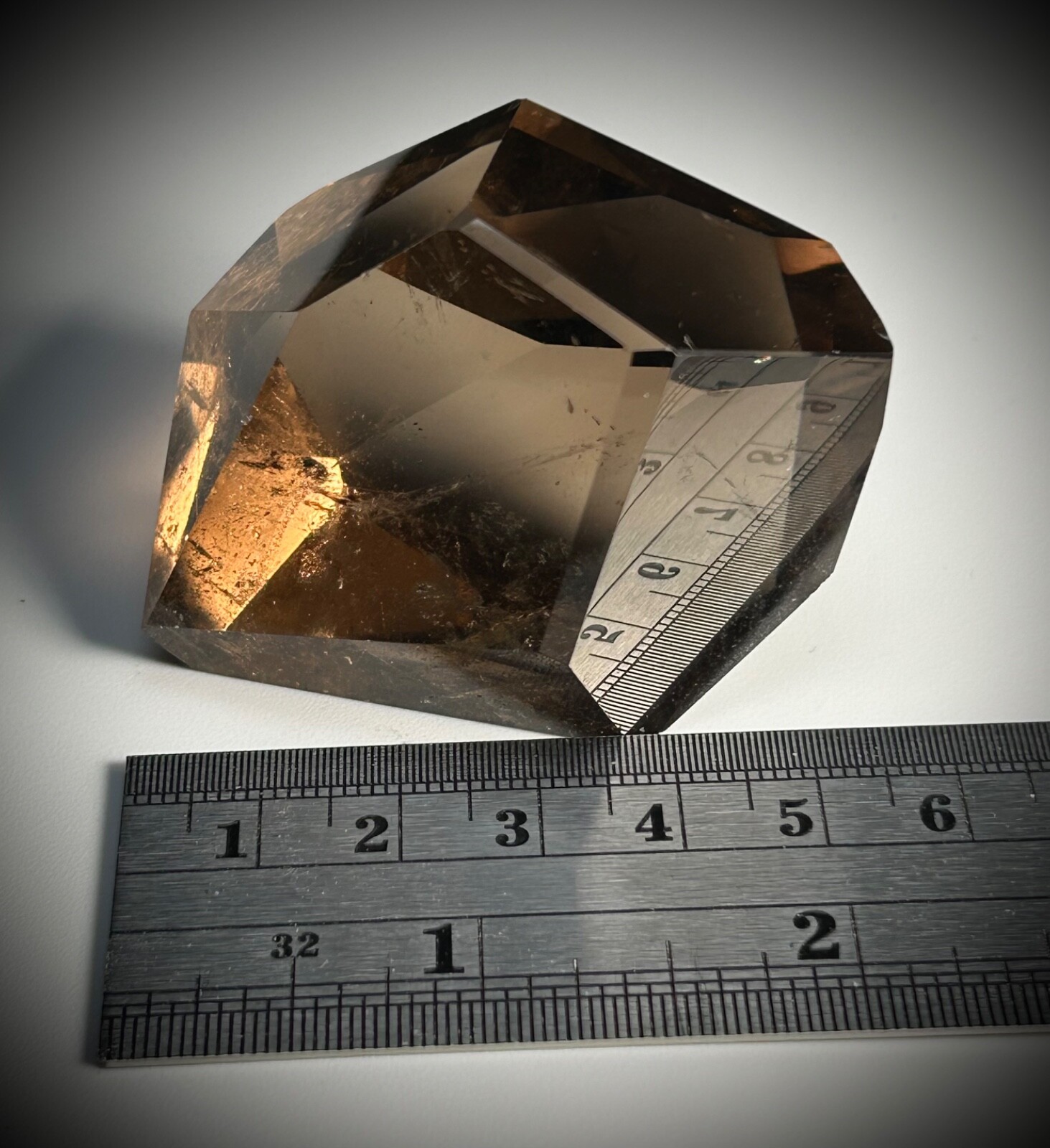 2.32″ Smokey Citrine Faceted Geometric Freeform 3.8oz (106 grams)