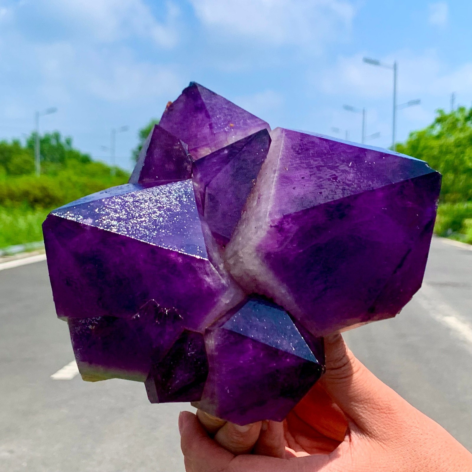 5.25LB Natural Amethyst geode quartz cluster crystal specimen Healing
