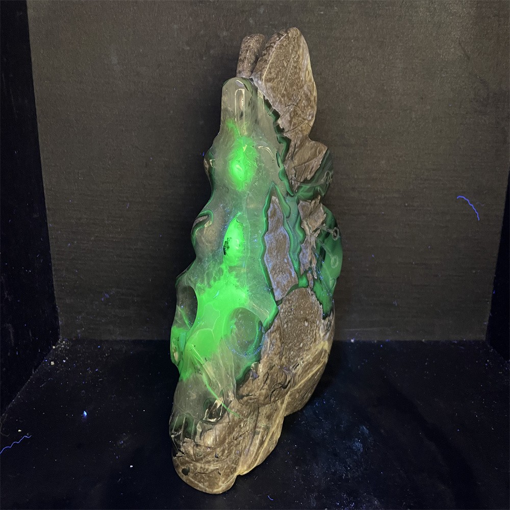 4.5LB 7.6”Natural UV Agate Fairy Carving Ornament Quartz Crystal Carving Gift