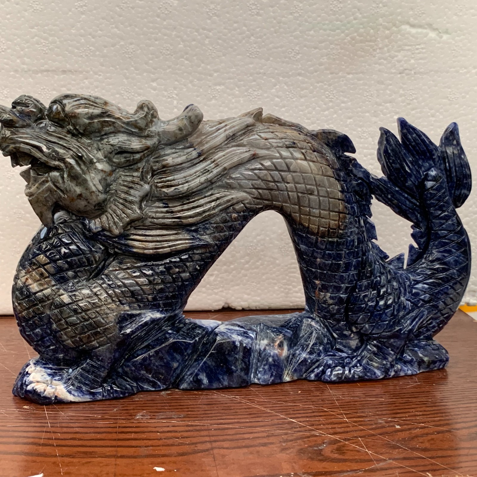 2.7LB-3.5LB Natural Hand Carved sodalite Quartz dragon Crystal Reiki Healing 1PC