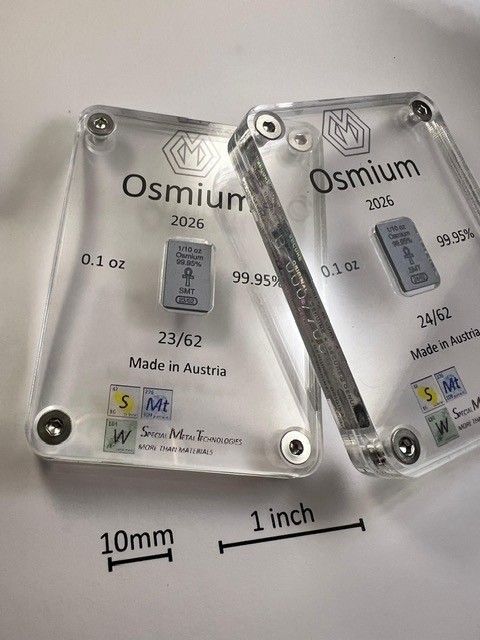 Osmium 1/10oz King Tut bar – 2026 – Mintage: 62 – Produced by SMT