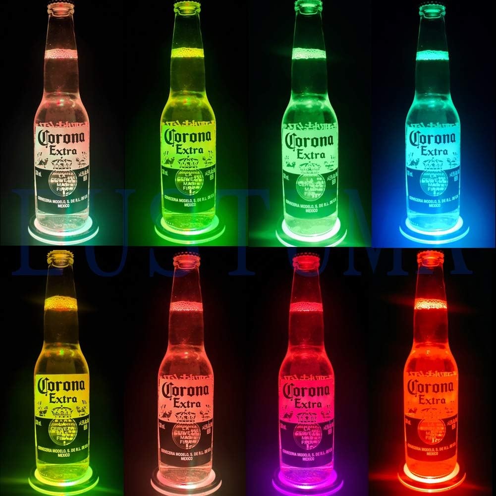 LED Light Base Round Stand, Multicolor Display for Crystal Glass Artwork
