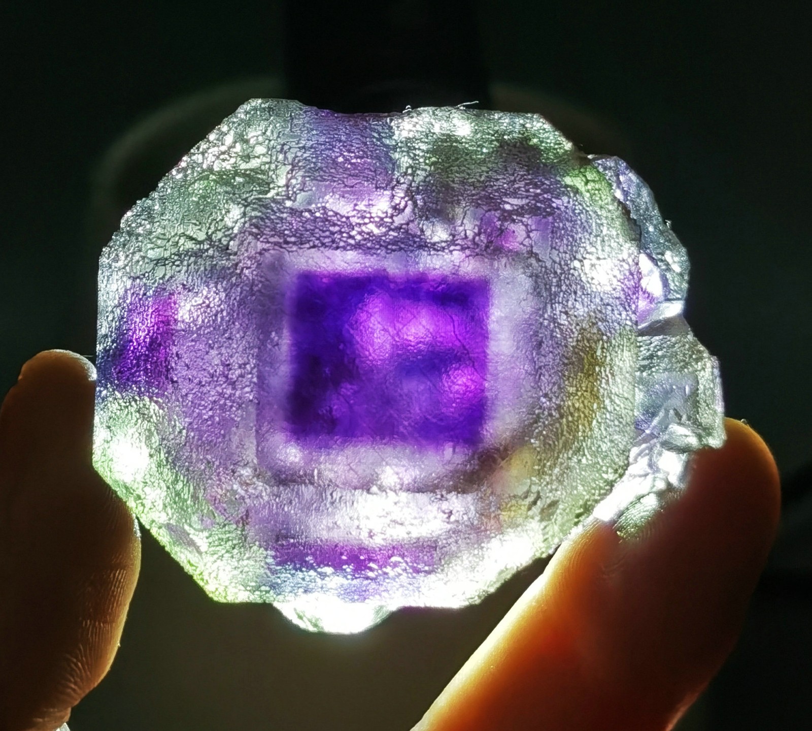 Natural Transparent Purple Window Fluorite Mineral Specimen China