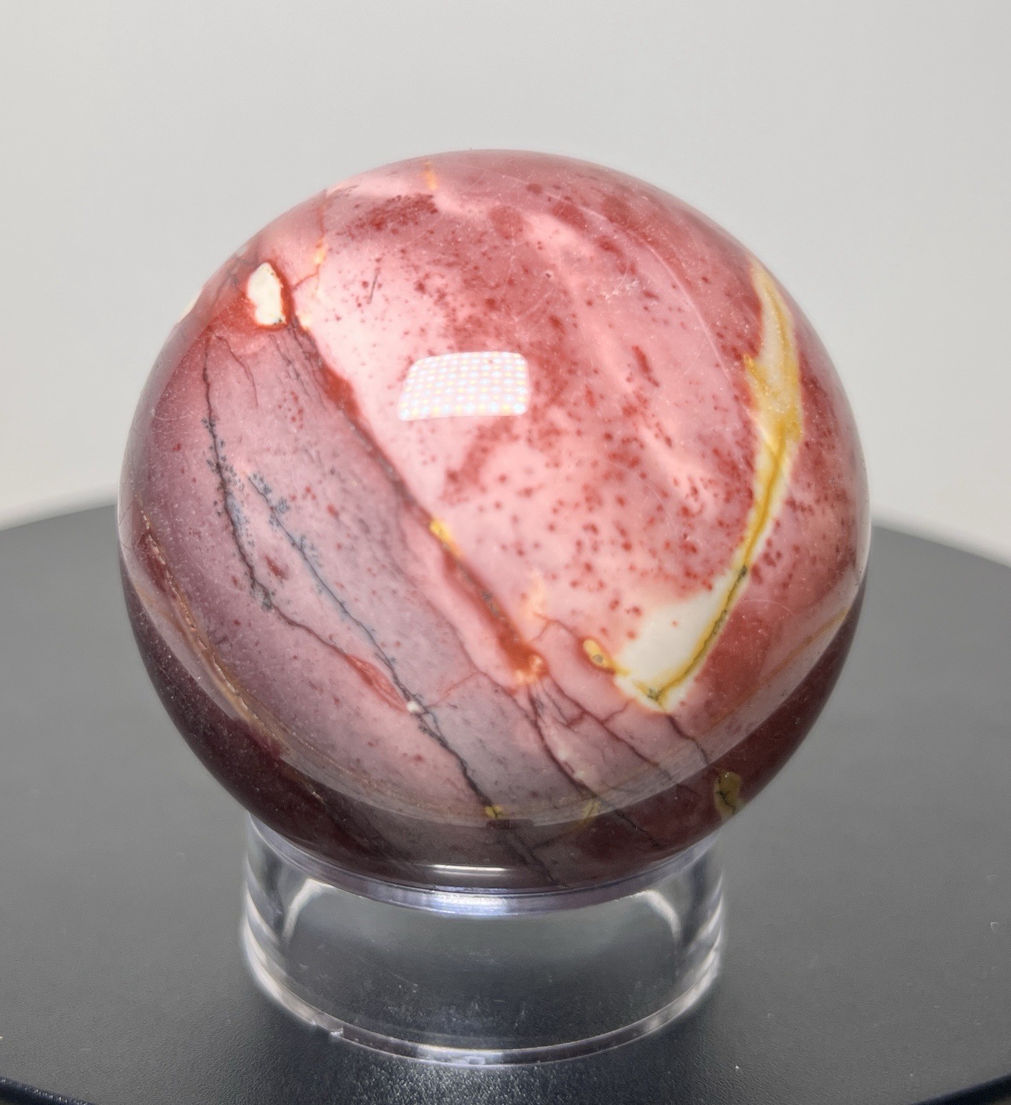 Mookaite 3 Piece Set – 2 Towers & Sphere (65mm) w/holder -see description & pics