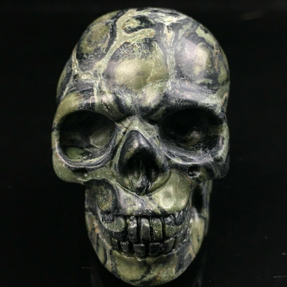 2″ Natural Kambaba Jasper Quartz Crystal Skull Carved Skull Reiki Healing 1pc