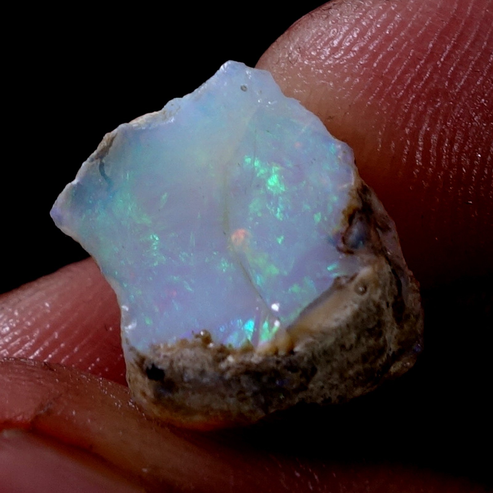 AA+ Ethiopian Dry Opal Rough Entreated Welo Opal Multi Fire Color Flash 08.10Cts