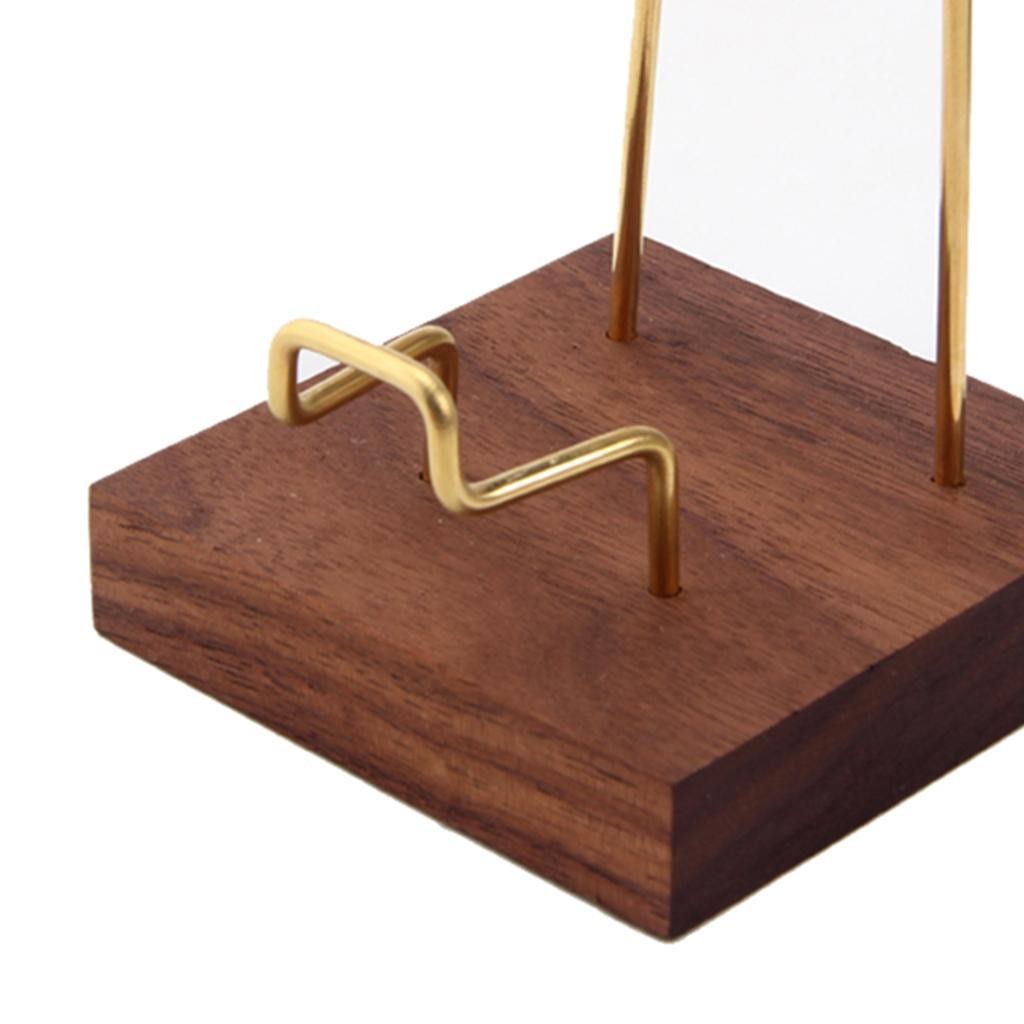 Display Holder – Display Easel Stands for Rock Mineral Agate, Walnut Base