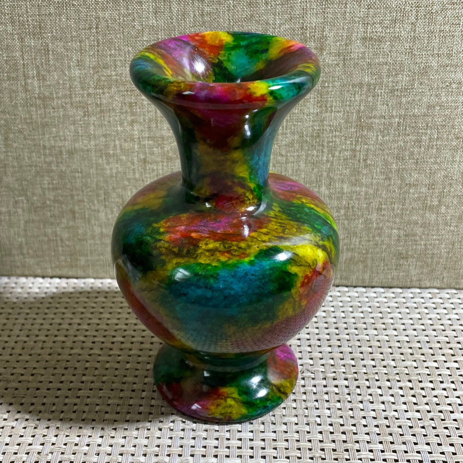 828g Seven Colors Jade vase specimen Decorative -Taiwan China