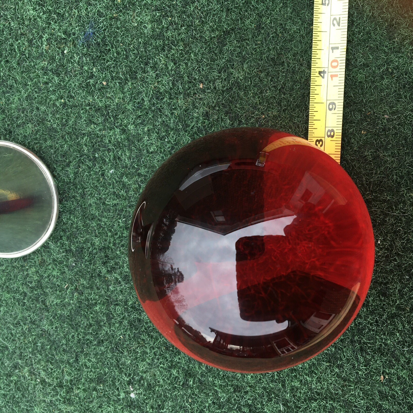 Red Crystal Ball 3″ diameter for Feng Shui, Meditation, Decor, No Stand Included