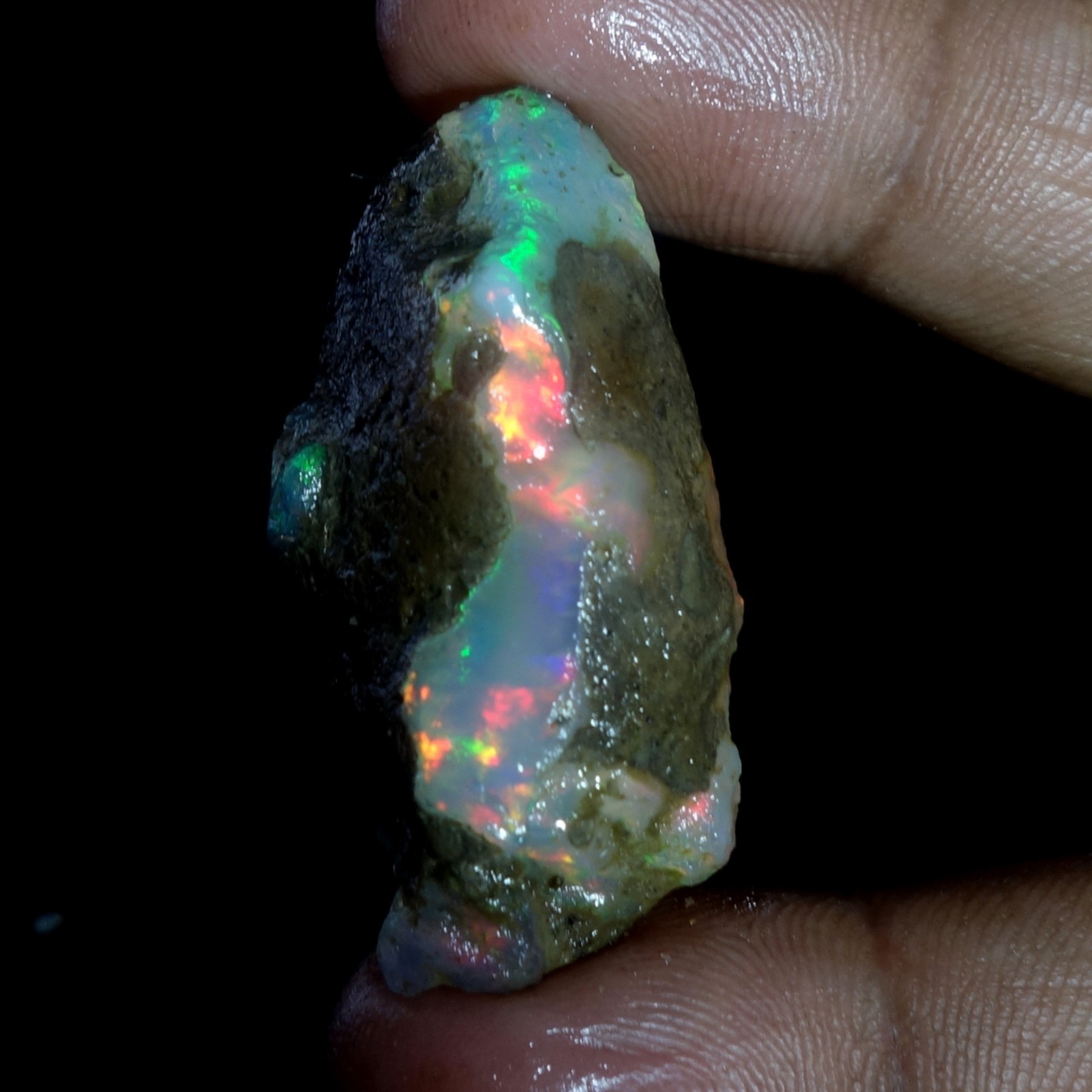 AA+ Ethiopian Oli Opal Rough Entreated Welo Opal Multi Fire Color Flash 52.40Cts