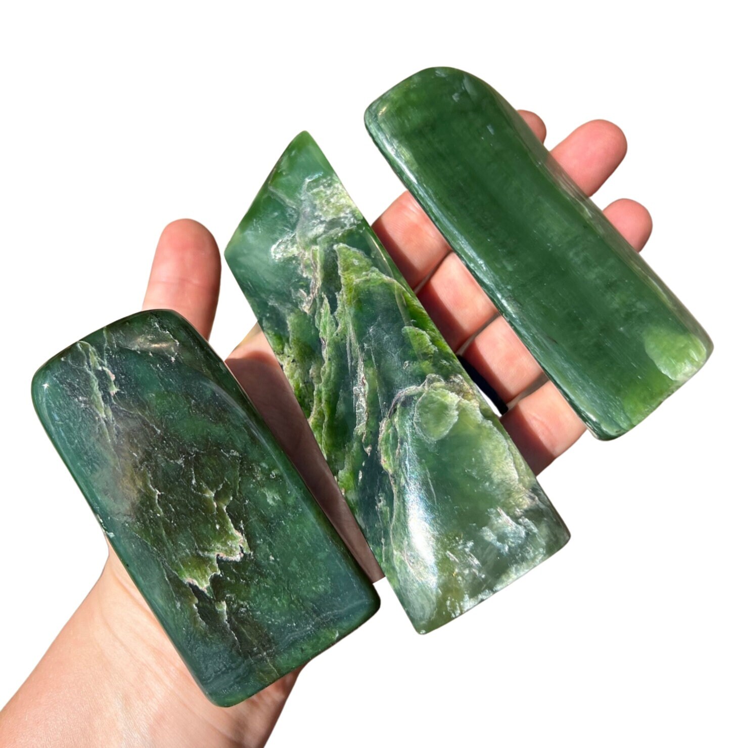 Nephrite Jade Freeform, Natural Nephrite Jade Stone from Siberia