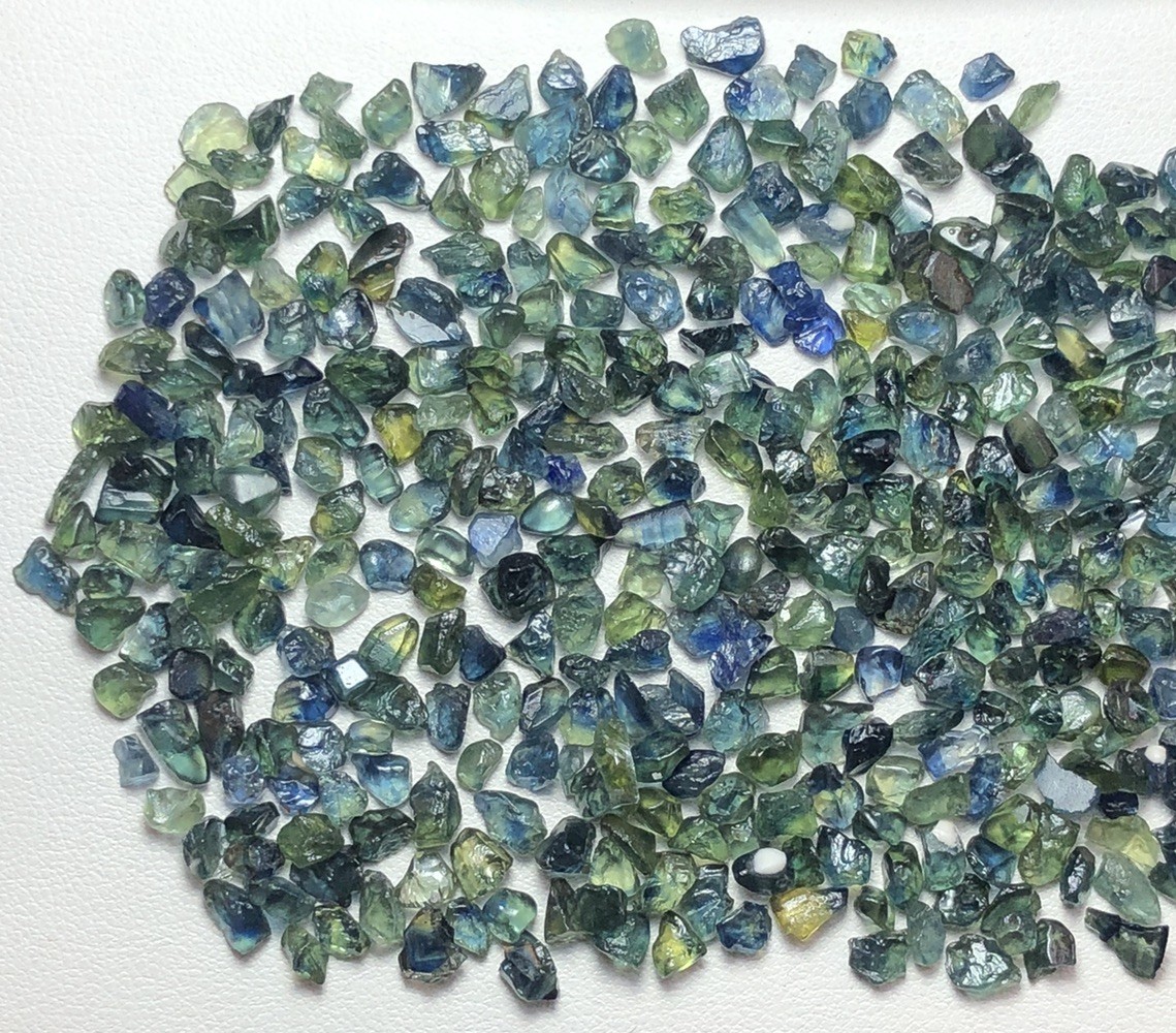 35 Gram/facet Rough Teal Bicolour Sapphires Ready For Mm Size Cutting Good Deal