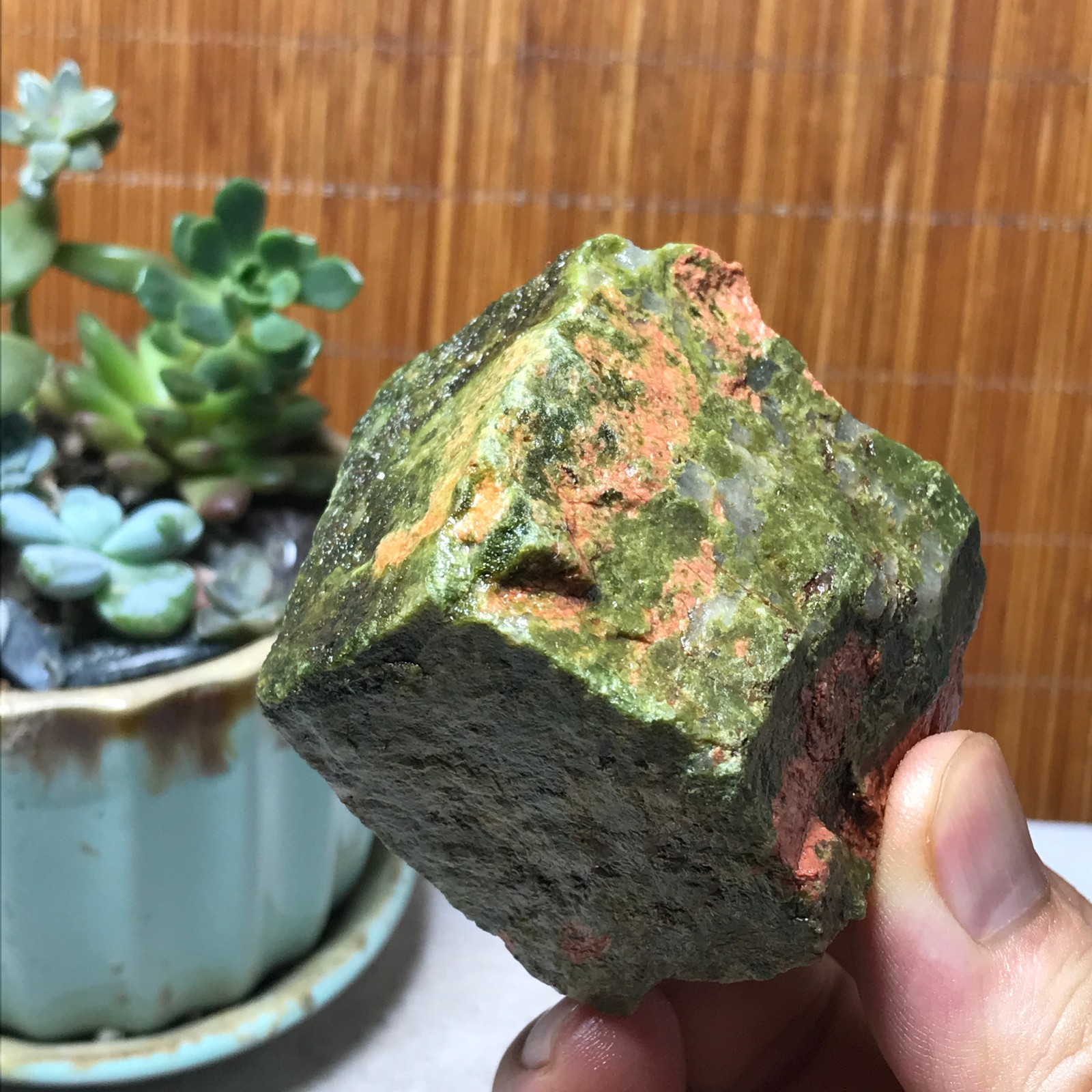 198g Natural Unakite Crystal gemstone Rough Mineral Specimen healing A6350