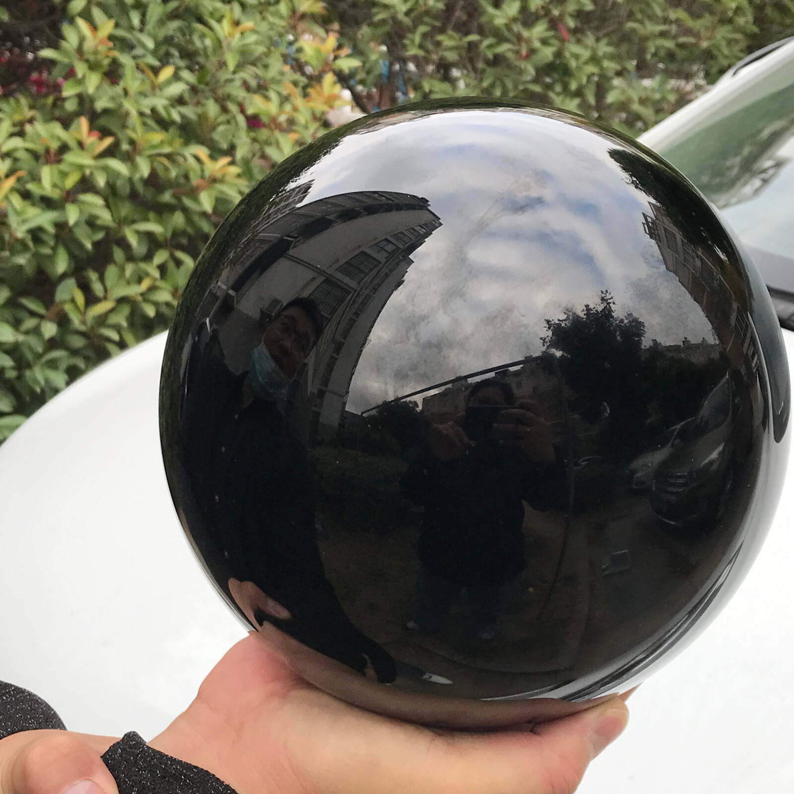 22LB TOP Natural obsidian Quartz Sphere Crystal Ball Healing+stand