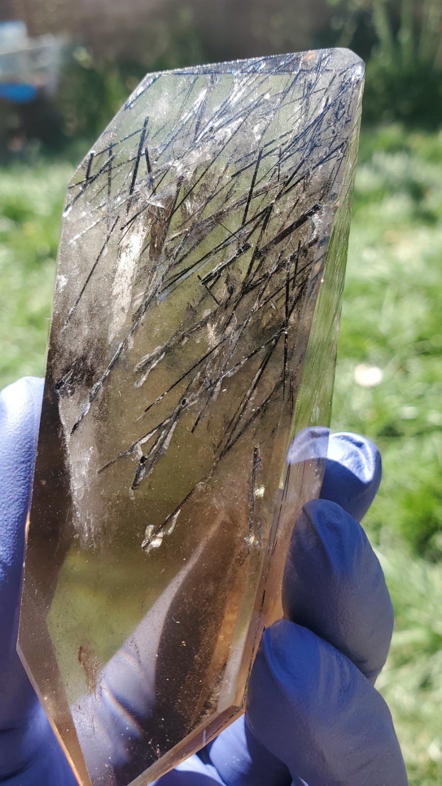 Black Tourmaline Rutilated Smoky Quartz free form Brazil 182g