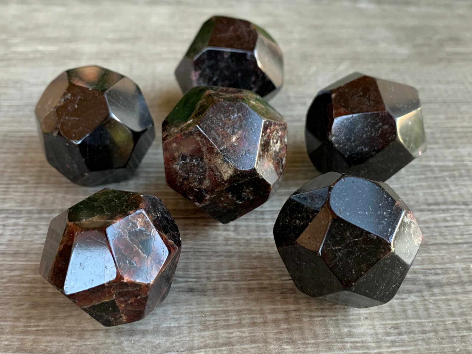 Large Almandine Garnet Faceted, 1″ to 1.5″ Polished Garnet Free Shape, Bulk Lot