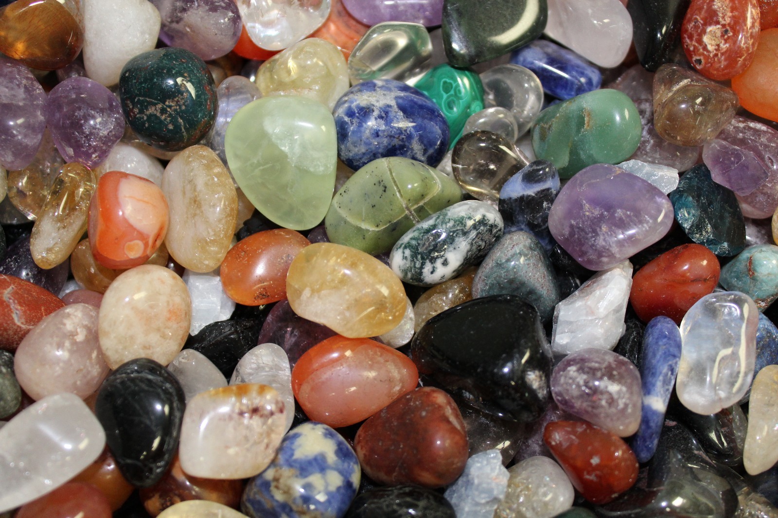 Assorted Mixed Tumbled Stones 2 lb Wholesale Bulk Lot MEDIUM Chakra Reiki Mix
