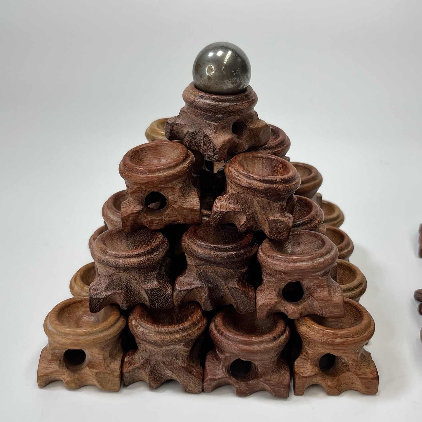 Wooden Display Stand Base For Crystal Ball Sphere Globe Stone Holder