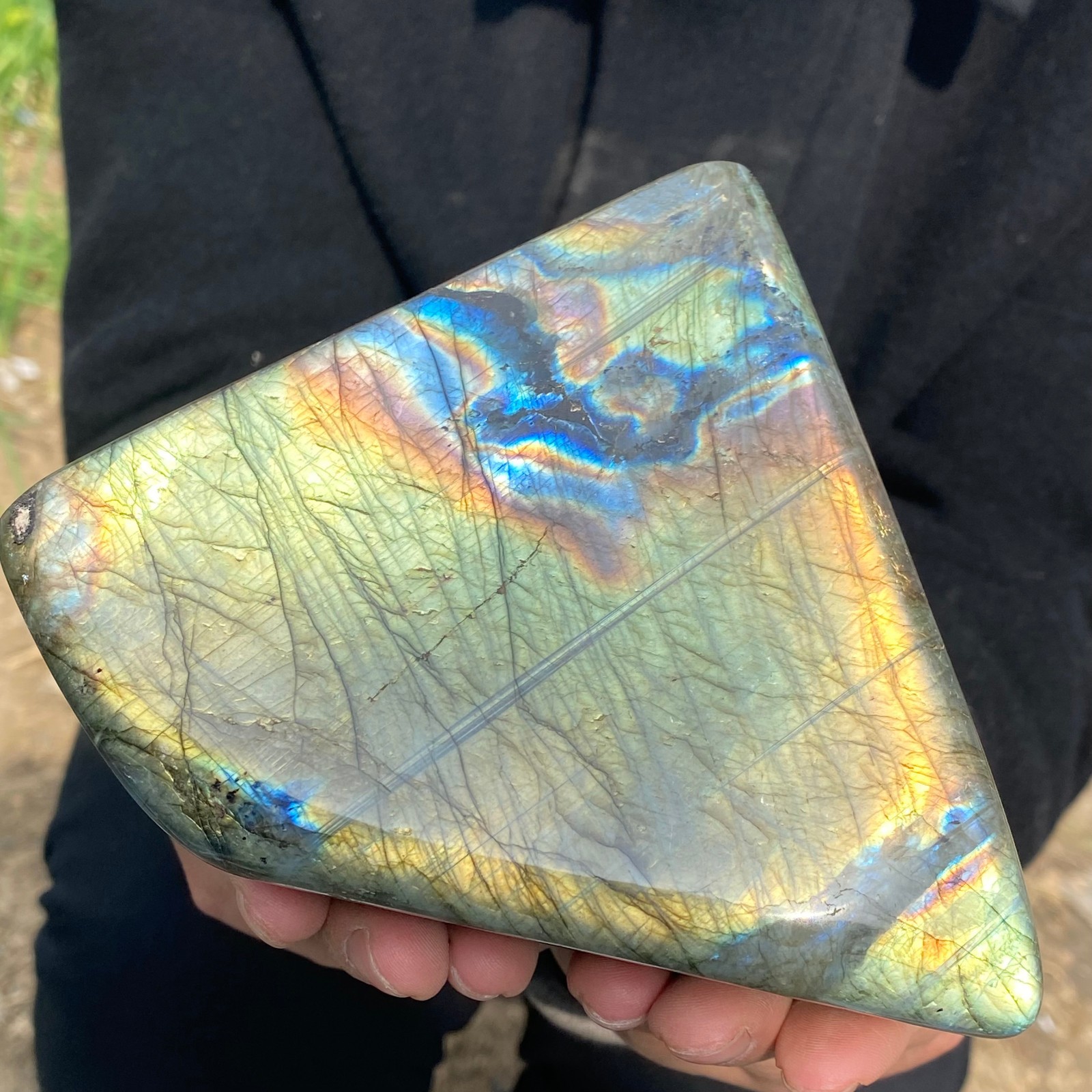 2.4LB Natural Gorgeous Labradorite QuartzCrystal Stone Specimen Healing