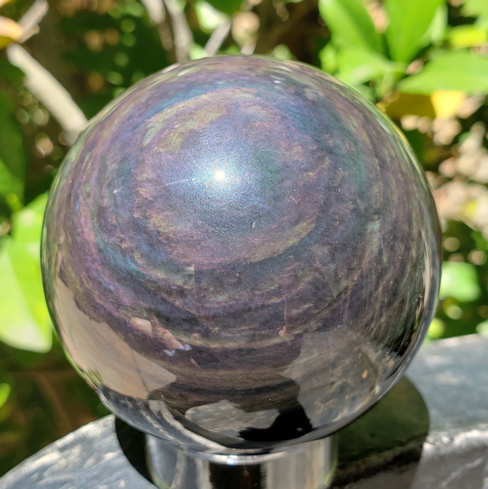 2.3″ Rainbow Obsidian Crystal Sphere Orb Ball, 249g or 8.8 oz