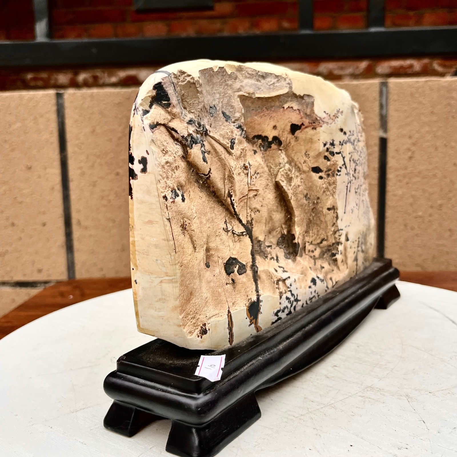 7.04LB Beautiful Natural Chinese Dendritic Limestone Picture Stone Guohua – Rare