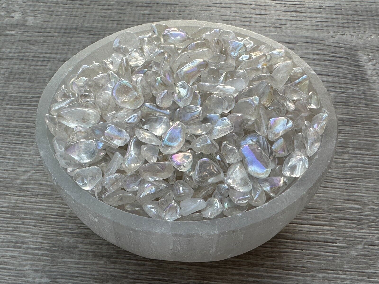 Grade A++ Angel Aura Crystal Semi Tumbled Gemstone Mini Chips 4 – 10 mm,Bulk Lot