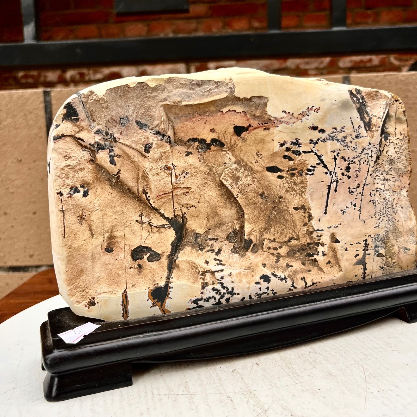 7.04LB Beautiful Natural Chinese Dendritic Limestone Picture Stone Guohua – Rare