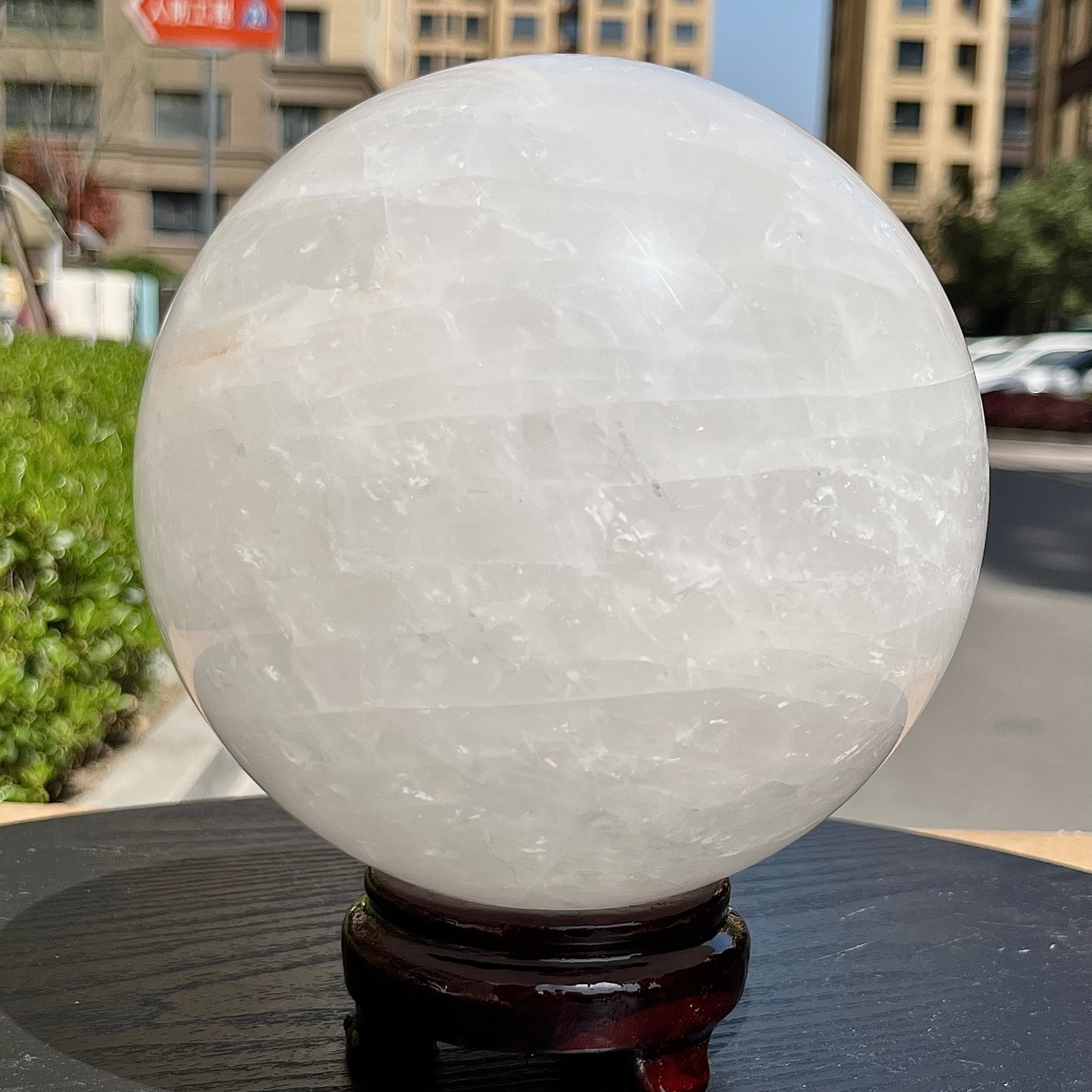 Natural Quartz Crystal Sphere Ball Healing Stone Home Decor 10.5 lb