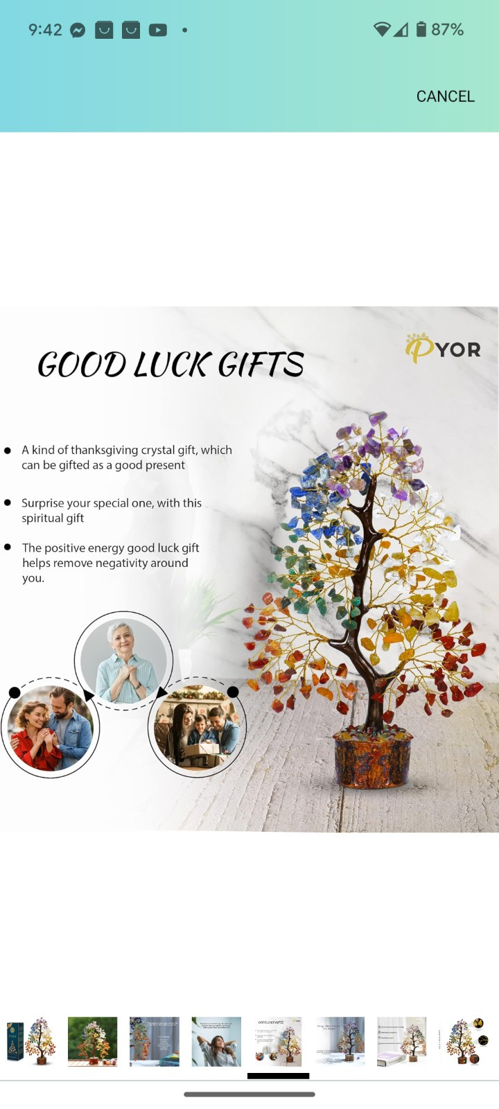 PYOR 7 Chakra Tree of Life Crystals Gifts for Women Crystal Tree Money Tree C…
