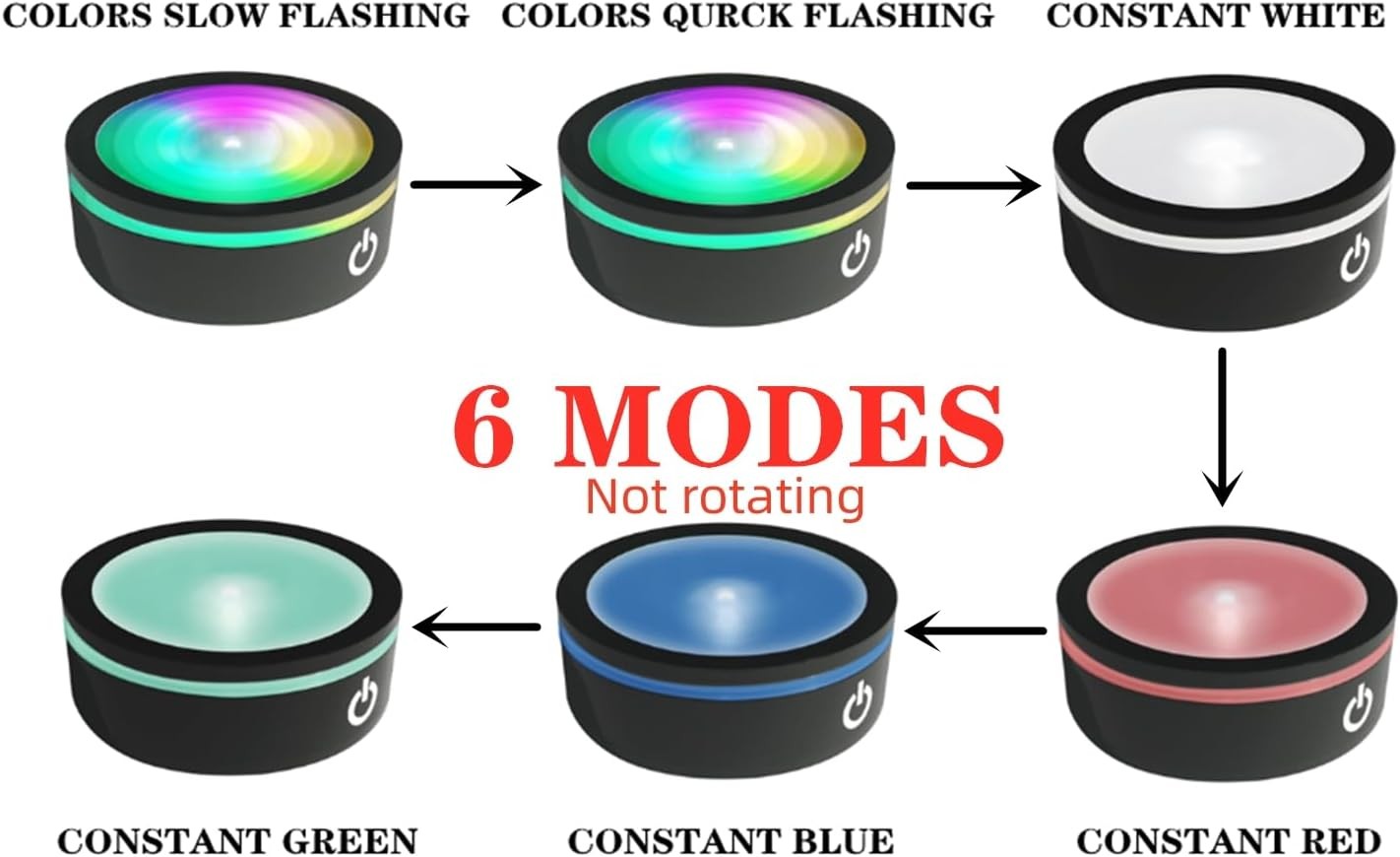 LED Light Base Round Stand, Multicolor Display for Crystal Glass Artwork