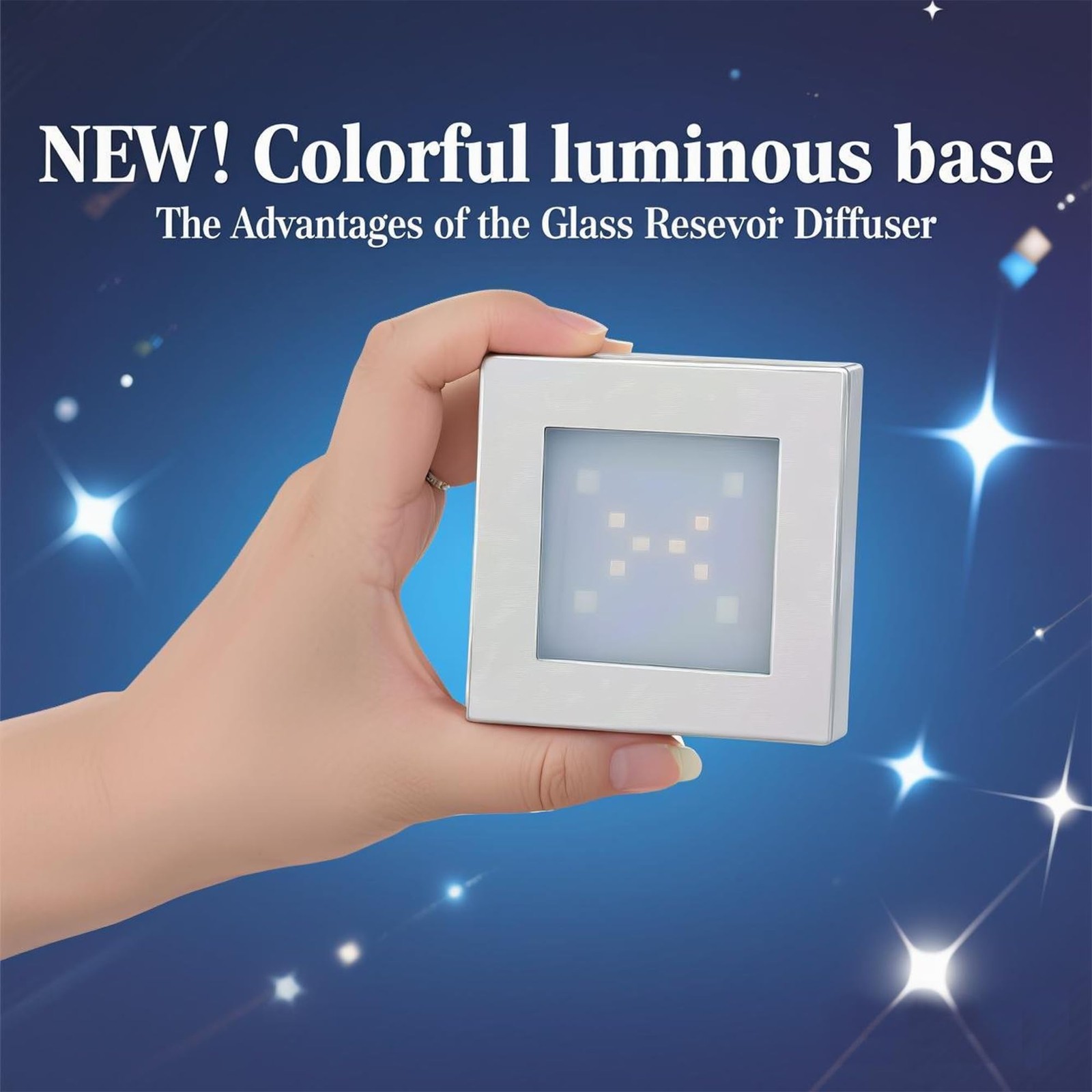 2PCS LED Lighted Base for Glass Art, 7-Color Changing Square Display Pedestal…