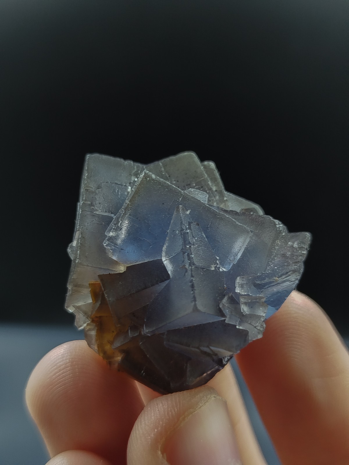 455g Natural Cubic Blue Purple Fluorite Crystal Specimen Mix Lot Mineral Stones
