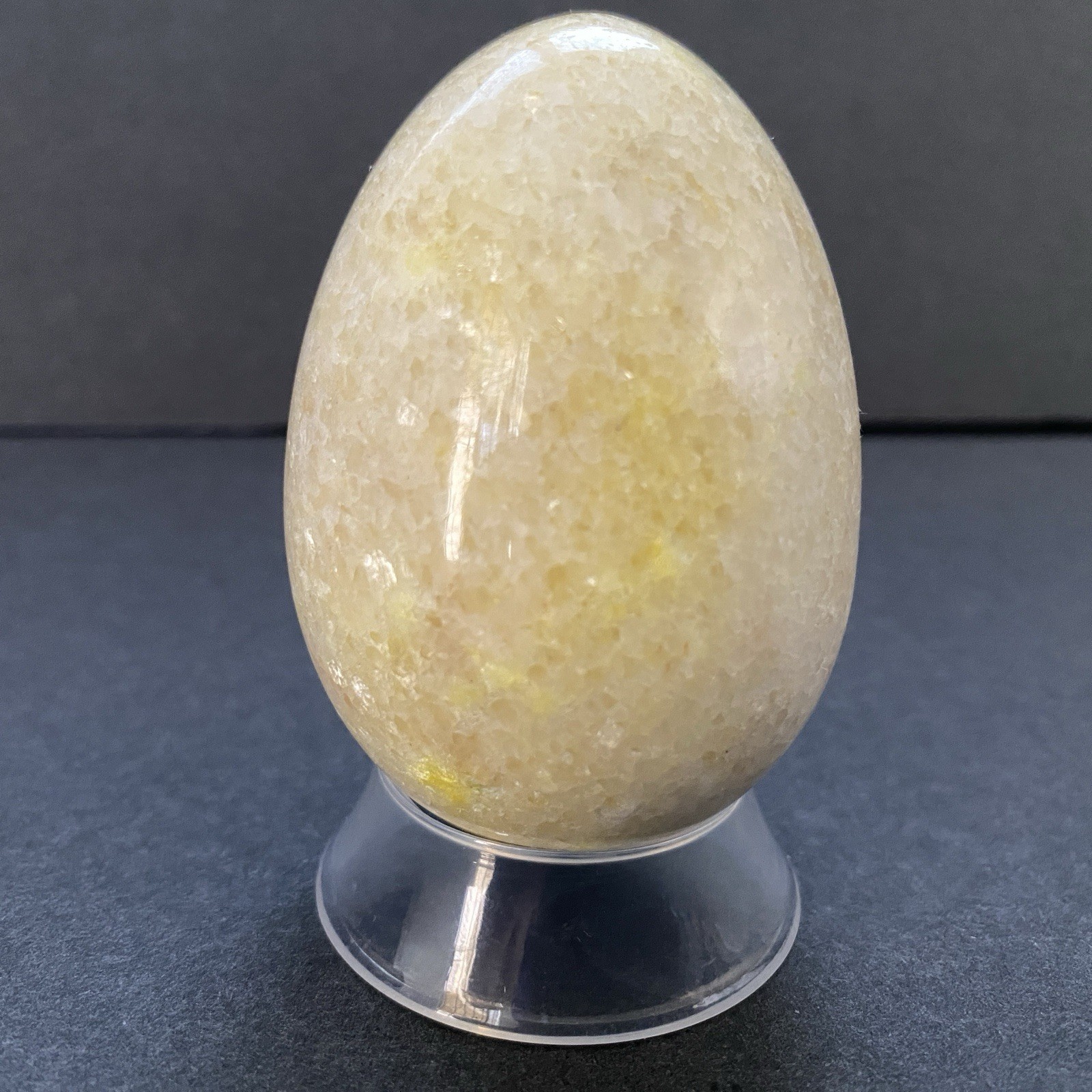 Natural Onyx Stone Egg With Stand Hand Polished Banded Agate Calcite Crystal